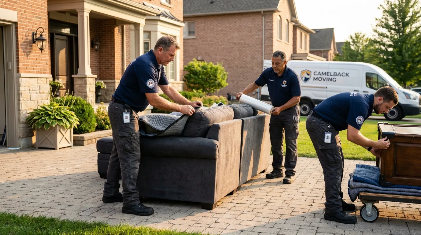 Large estate moving crew wrapping furniture in Deshler, OH